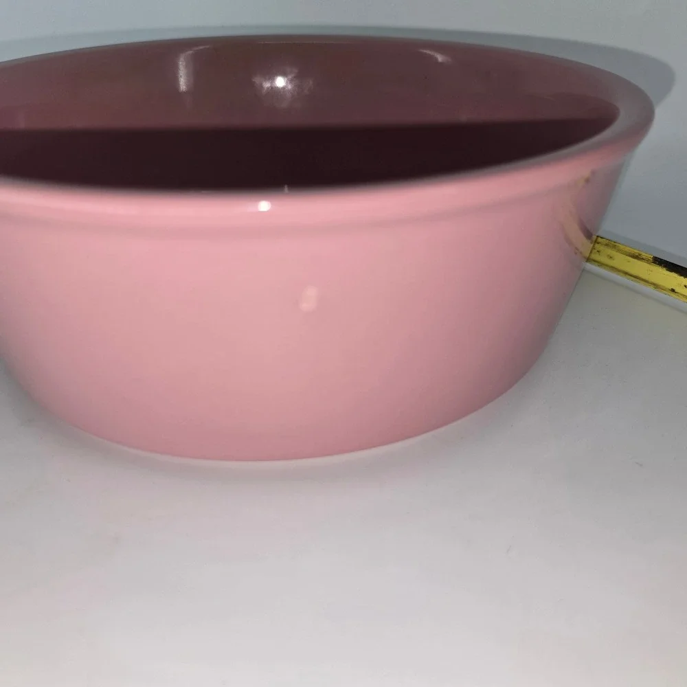 Vibrant Life Pink Ceramic Dog Bowl Good Dog Feed Me 8 Inch Stoneware Pet Dish